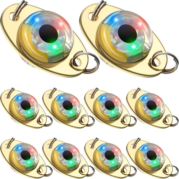 10pc LED Fishing Lures Lighted Fishing Spoons Underwater Flasher Bass Halibut Saltwater Trolling Deep Drop LED Lighted Bait Flasher