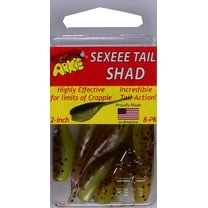 Arkie Lures 2 inch Sexee Tail Shad Soft Fishing Lure, Color Pumpkin Shad
