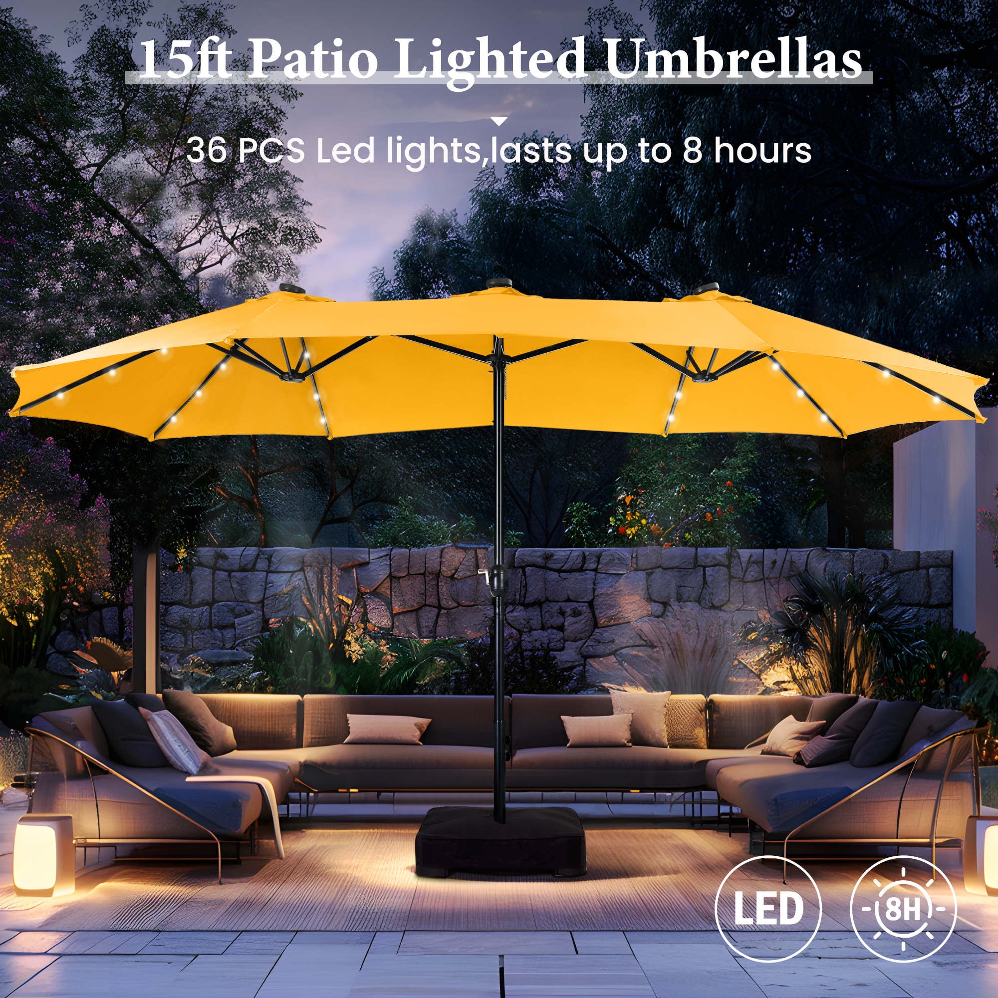 360 patio umbrella ABCCANOPY 10x13 Cantilever Patio Umbrella Double Top with 360 Rotation Burgundy