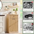 thumbnail image 5 of IFGET Fluted Tilt-Out Trash Can Cabinet, 10 Gallon Wood Hidden Garbage Can Cabinets with Storage Drawers, Laundry Hamper Cabinet for Bathroom, Kitchen, 5 of 8