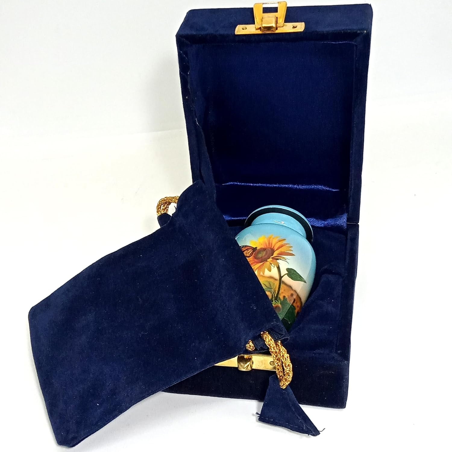 UR Keepsake Urn –Sunflower with Butterfly Keepsake Cremation Urn for Human Ashes with Velvet Box & Velvet Bag-Mini Keepsake Urn - Affordable Keepsake Urn (3 cu.in)