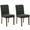 Black, variant on Dining Chairs Set of 2, Upholstered Button Tufted Dining Chair withSo-lidWood Legs Kitchen Chairs with Padded High Back and Adjustable Foot Cap Fabric Dining Room Chairs
