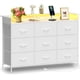thumbnail image 1 of FURRIFIC Comoda Cajonera para Recamara, Comodas y Cajoneras con 2 Salidas y 2 USB Luces Led, Mueble Organizador Cajoneras de Estructura Metal con 9 Cajones, Almacenamiento de Casa y Oficina (Blanco), 1 of 9