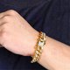 thumbnail image 3 of Cadena para hombres, 18,5 mm, chapado en oro/platino, acabado en oro blanco, cadena de eslabones de diamantes, gargantilla de Miami, pulsera, 3 of 8