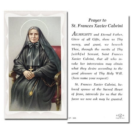 

Saint Frances Xavier Cabrini Catholic Prayer Holy Card with Prayer on Back Pack of 100