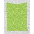 thumbnail image 1 of Floral Tapestry, Vintage Inspired Simplistic Outline Flowers Nature Botany Art Repetition, Wall Hanging for Bedroom Living Room Dorm Decor, 60W X 80L Inches, Lime Green and White, by Ambesonne, 1 of 2