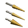 thumbnail image 1 of Scienceny Juego de brocas escalonadas Hss de 3 piezas Cortador de agujeros cónicos Cónico métrico 3/4 - 12 / 20 mm Brocas de núcleo hexagonal de metal Herramientas eléctricas Scienceny GJ4009-00B, 1 of 6