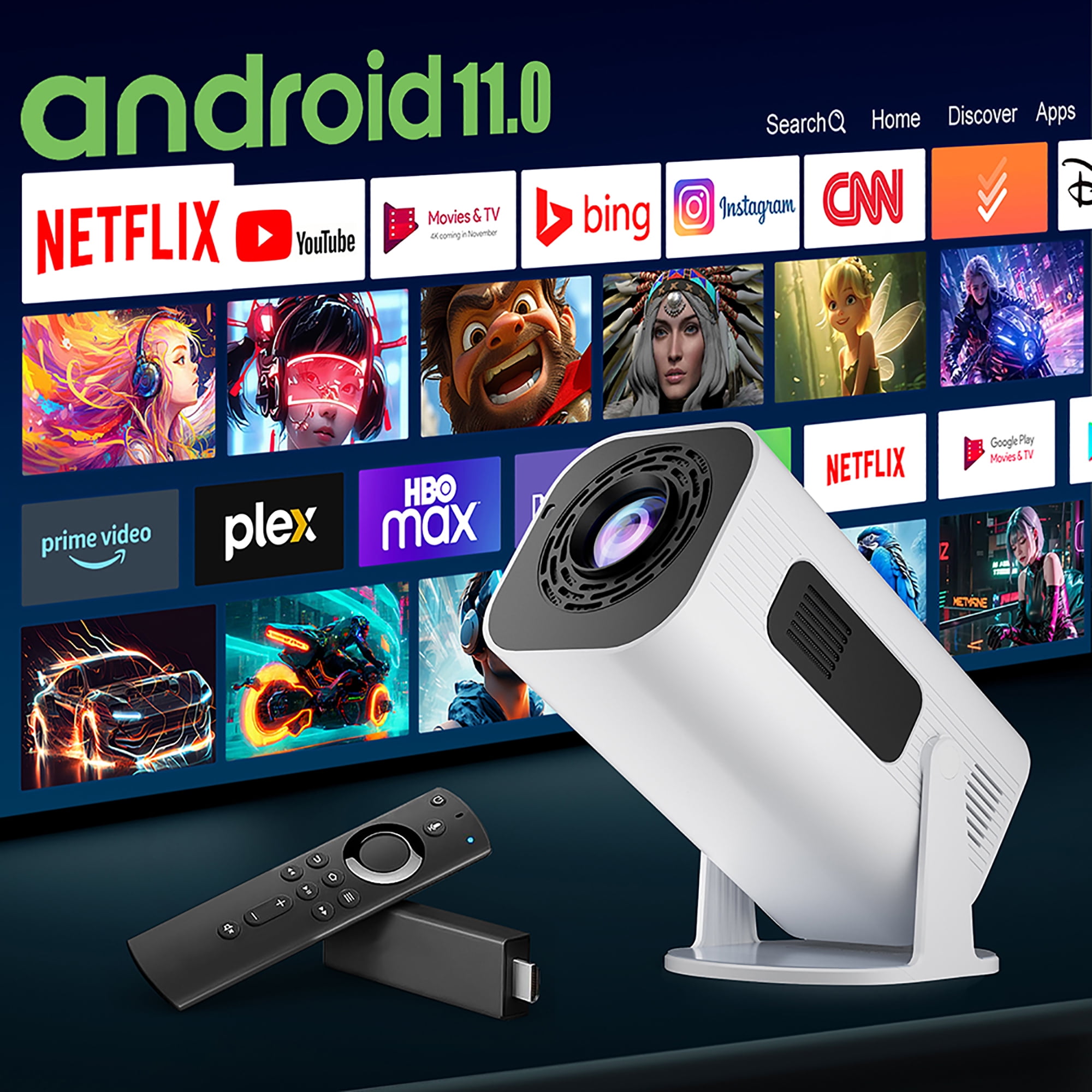 FATORK 5G WiFi Mini Projector, DLP Portable, 1080P HD