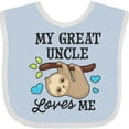 thumbnail image 3 of Inktastic My Great Uncle Loves Me with Sloth and Hearts Boys or Girls Baby Bib, 3 of 4
