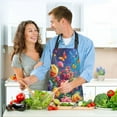 thumbnail image 6 of 5 Pcs Kitchen Set Heat Resistant Oven Mitts and Non-Slip Pot Holders with Adjustable Cooking Apron Rainbow Rose and Butterflies, 6 of 6