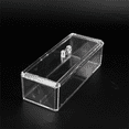 thumbnail image 3 of Caja de almacenamiento de cosméticos de acrílico transparente rectangular simple con tapa, caja organizadora de escritorio de oficina de tamaño pequeño, 3 of 5