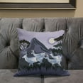 thumbnail image 5 of Reindeer Herd Indoor/Outdoor Pillow with Removable Cover in White Muted Purple16x16, 5 of 5