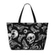 thumbnail image 2 of Fotbe Skull bird bat spider Bolsa de Viaje para Playa - Resistente al Agua, Bolsa Tote de Gran Capacidad y Ligera con 7 Bolsillos para Mujeres y Hombres, 2 of 7