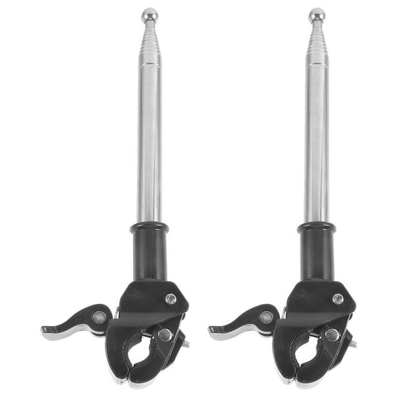 Abbageba 2pcs Small Flag Pole Motorcycle Handlebar Mount Flagpole Holder Flagpole Bracket