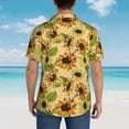 thumbnail image 6 of Daiia Sunflowers Hawaiian Shirt for Men Gentle Cotton Regular Short Sleeve Casual-Large, 6 of 9