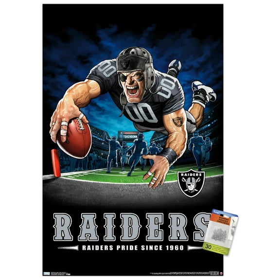 NFL Las Vegas Raiders – End Zone 20 Wall Poster with Push Pins, 22.375" x 34"