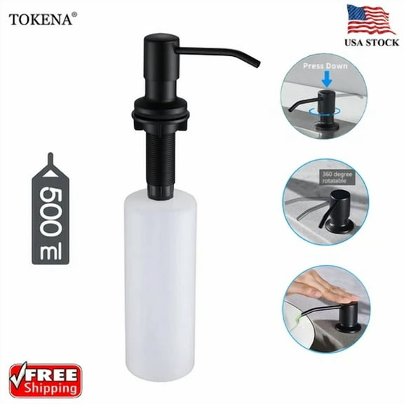 Built In Soap Dispenser For Kitchen Sink Black Dish Soap Dispenser 17Oz Bottle