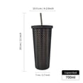 thumbnail image 4 of Vaso Textura diamante doble pared 700 ml con popote Negro, 4 of 6