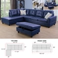 thumbnail image 2 of Ainehome Leather Storage Ottoman Sectional Sofa with Pillows, Blue, 2 of 6