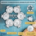 thumbnail image 3 of Zion Judaica Artistic Passover Seder Plate Pomegranate Shape Seder Tray Shiny Silver Aluminum with 6 Glass Liners/Dishes Marked with the Names of Symbolic Pesach Foods Passover Plate Decor, 3 of 7