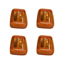 KeirineCC Pencil Sharpeners,4 Pcs Pencil Sharpeners Manual,Dual Holes Compact Colored Handheld Pencil Sharpener with Lid Adults Class Home Office,2x2x1 Inches,Orange