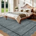 thumbnail image 3 of FairOnly 5'x7'Grey Flounce Solid Non Slip Washable Area Rug Plush Ruffled Border Ultra Thin&Soft Indoor Rug for Living Room& Minimalist Spaces, 3 of 7