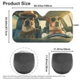 thumbnail image 5 of KUIFORTI Front Windshield Sun Shade Funny Dog Sunshades for Women, Portable Car Window Covers Foldable Car Window Screens for SUV, Truck, Sedan, 66.53" x 34.44", 5 of 6