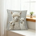 thumbnail image 4 of Christmas Cute Animals Pillow Covers 18x18 Alpaca 2.5D Decorative Pillows Case Short Plush indoor for Couch Sofa Room Home Decor, 4 of 6