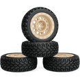 thumbnail image 2 of LINLIN 4PCS 75mm RC Rally Car Tyres Grain Rubber Tires and Vintage Plastic Wheel Rims 12mm Hex Compatible with 1:10 RC On Road Car for Traxxas Tamiya HSP HPI Kyosho, 2 of 8
