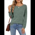 thumbnail image 3 of Sudadera para Mujer, Cuello Redondo, Plisada, Larga, Túnica, Ropa de Invierno 2025 Verde XXL, 3 of 9