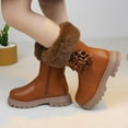 thumbnail image 7 of Kids Snow Boots Girls Winter Warm Waterproof Non Slip Outdoor Boots for Toddler with Insulated, Brown, 7 of 7