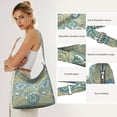 thumbnail image 3 of Elegant Ethnic Shoulder Tote | Retro Abstract Pattern | Spacious Multi-Pocket Work Bag for Professionals, 3 of 5
