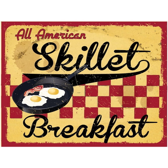 Skillet Breakfast Metal Sign