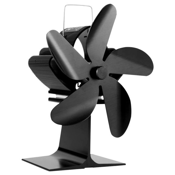 Eummy 5 Blade Stove Fan Heat Powered Fireplace Fan Quiet Fireplace Fan Circulating Warm Air Saving Fuel for Wood Log Burner Fireplace Gas/Pellet/Wood/Log Burning Stove (Black)