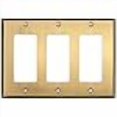 thumbnail image 3 of Switch Hits Antique Brass Gold Outlet Wall Plate | 3 GFI Rocker | 6.25" x 4.5" | Hand-Polished Brass Construction | Electrical Switch Plate Cover for All Configurations, 3 of 4
