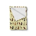 thumbnail image 2 of Egyptian Print Soft Flannel Fleece Throw Blanket, Pattern with Egyptian in Earth Tones Hieroglyph Language, Cozy Plush for Indoor and Outdoor Use, 60" x 80", Multicolor, by Ambesonne, 2 of 6