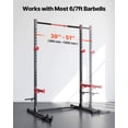 thumbnail image 2 of VEVOR Power Cage Rack, Multifunctional Squat Rack for Home Gym, Width-Adjustable Workout Strength Training Equipment with 6 Band Pegs, Landmine Attachment & Safety Bars for Bench Press Squats Pull-Up, 2 of 9