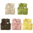 thumbnail image 5 of WBQ Baby Boys Girls Winter Vest Fleece Button Down Cute Soft Waistcoat Jackets, 5 of 6