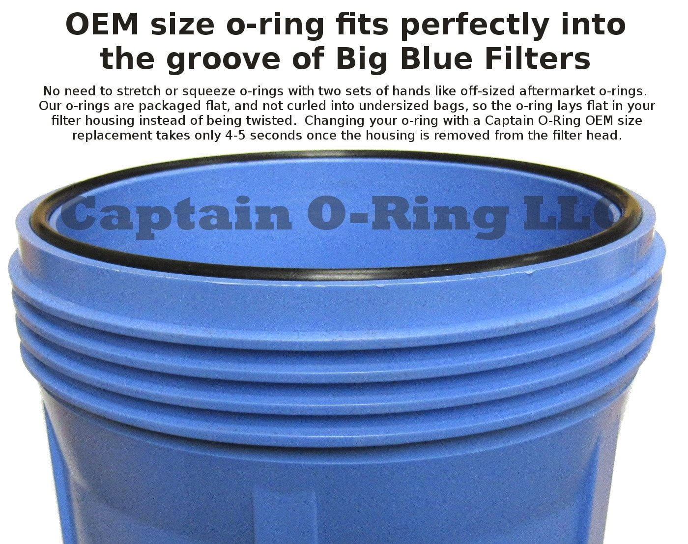 O-Rings for Big Blue Water Filter Housing Sizes 10" and 20" X 4.5" 3 Pcs