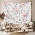 thumbnail image 2 of Pink Rose Tapestry for Bedroom Wall Hanging Tapestry, Modern Simple Romantic Flowers Floral Leaves Ceiling Backdrop Tapestries Poster Blanket Wall Decor for Teens Room Living Room Dorm 59" x 79", 2 of 8