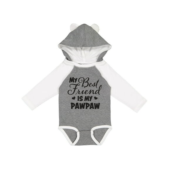 Inktastic My Best Friend is My Pawpaw with Hearts Boys or Girls Long Sleeve Baby Bodysuit
