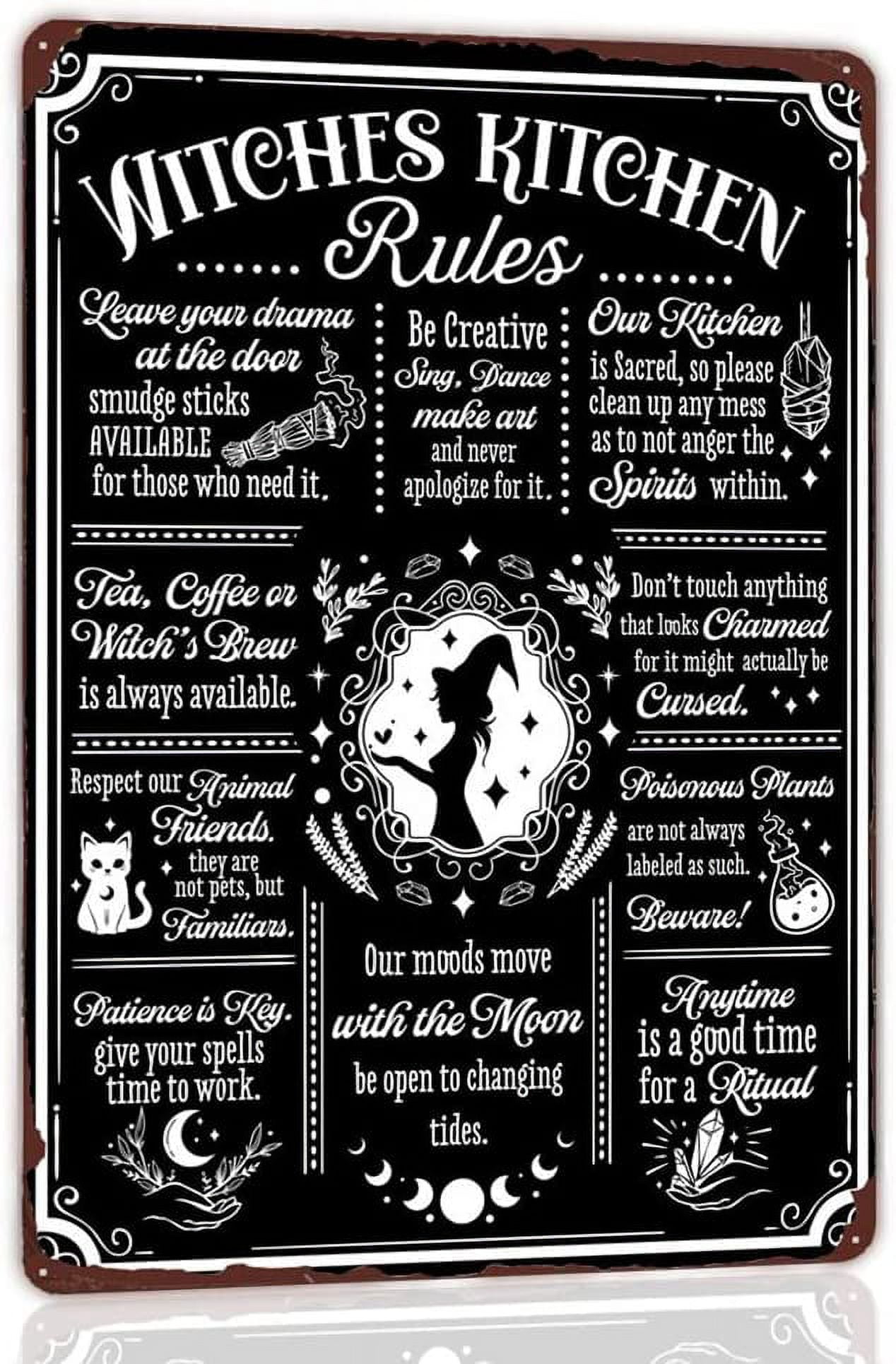 Zltegako Targa in metallo retrò con scritta Witch's Brew Halloween