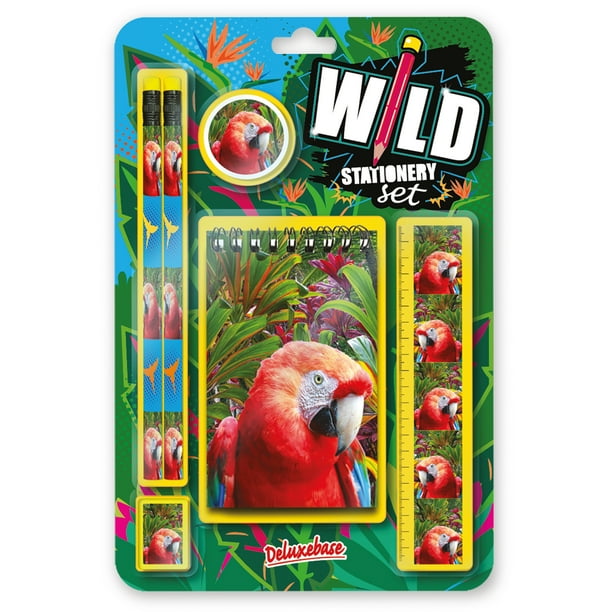 Wild Stationery Set Parrot from Deluxebase. These fun school