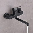 thumbnail image 2 of bathtub faucet Wall Mounted Bathtub Faucet with Shower Black Brass Rotating Shower Faucet Cold and Hot Water Double Hole Bath Tap-A, 2 of 4