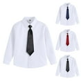 thumbnail image 4 of Diufon Dress Shirts for Boys Performance School Uniform Long Sleeve Button Down Shirts Spring Fashion Tops with Tie, 4 of 5