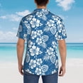 thumbnail image 3 of Lsque Leaves And Flowers pattern Hawaiian Shirt for Men, Unisex Summer Beach Casual Short Sleeve Button Down Shirts-Small, 3 of 9