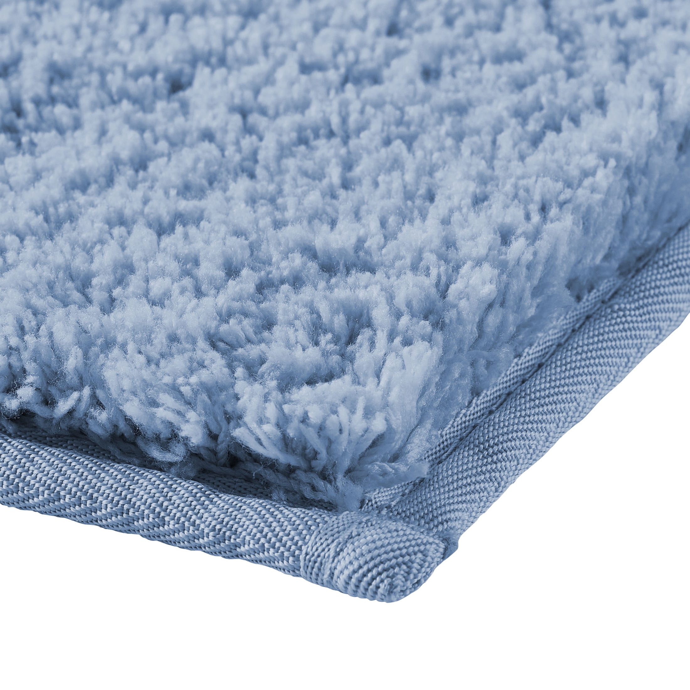 Better Homes & Gardens Ultra Soft Polyester Rug, Plush Absorbent Floor Rug with Skid-Resistant Backing, Machine Washable, 23" x 39", Blue Silver