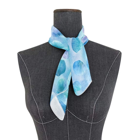 Square Scarf 24x24 Inch Watercolor Seashells Pattern Silky Satin Sun Protection Neck Scarf for Women Multi-Purpose Head Wrap Bandana for Hair Bag Decoration