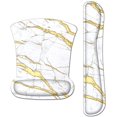 thumbnail image 1 of ArtSo Keyboard Wrist Rest and Mouse Pad with Wrist Support, Ergonomic Mouse Pad, Durable & Comfortable & Lightweight for Easy Typing Pain Relief, Memory Foam Keyboard Mousepad Set, White Golden Marble, 1 of 8