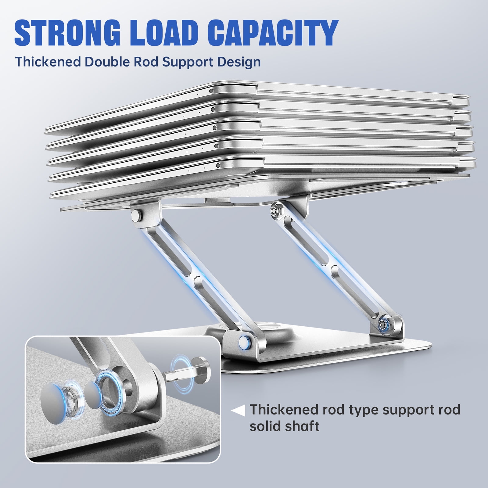 JOYEKY Laptop Stand for Desk, Foldable & Portable Computer Stand 360° Rotating for 10-16" Laptops